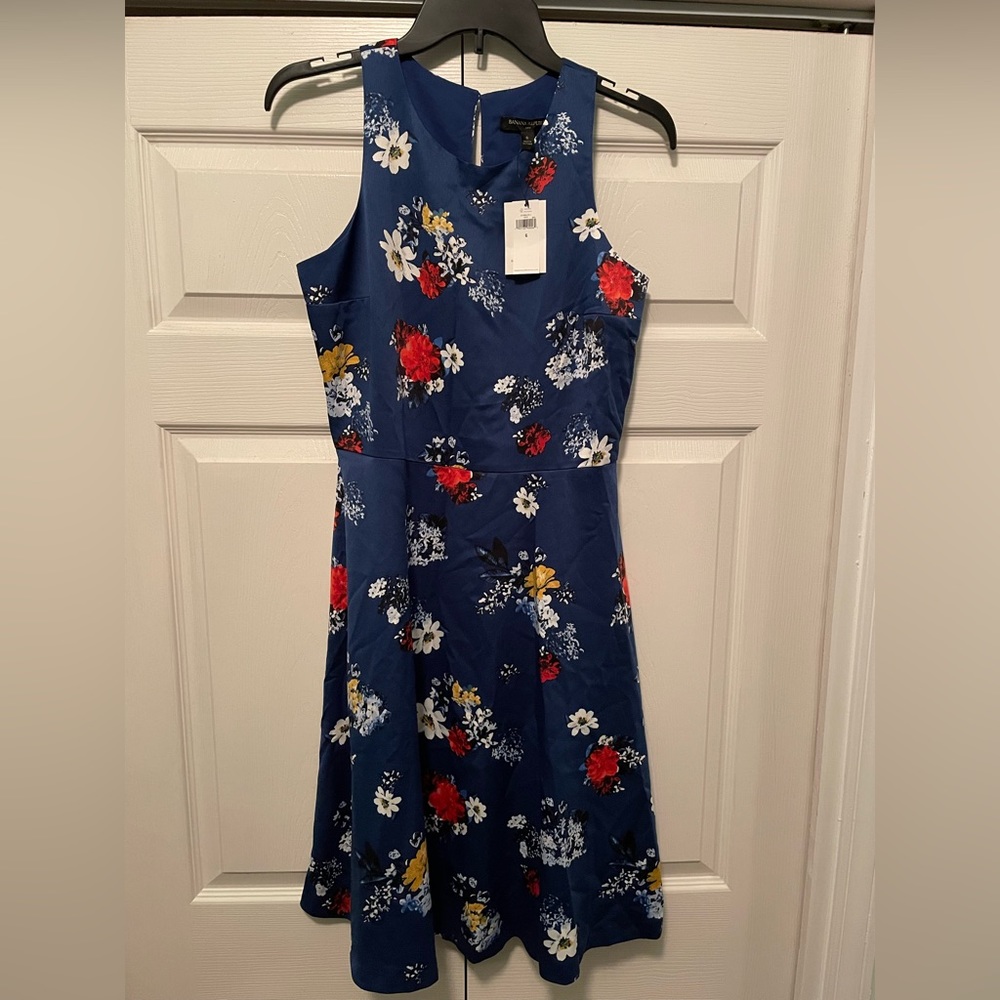 NWT blue silk BRFactory dress size 6